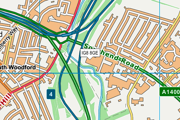 IG8 8GE map - OS VectorMap District (Ordnance Survey) IG8 8GE map - OS VectorMap District (Ordnance Survey)