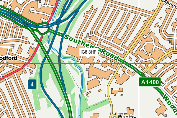 IG8 8HF map - OS VectorMap District (Ordnance Survey) IG8 8HF map - OS VectorMap District (Ordnance Survey)