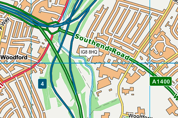 IG8 8HQ map - OS VectorMap District (Ordnance Survey) IG8 8HQ map - OS VectorMap District (Ordnance Survey)