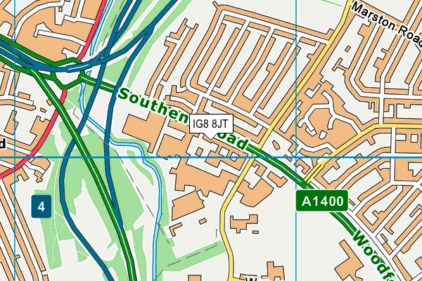 IG8 8JT map - OS VectorMap District (Ordnance Survey) IG8 8JT map - OS VectorMap District (Ordnance Survey)