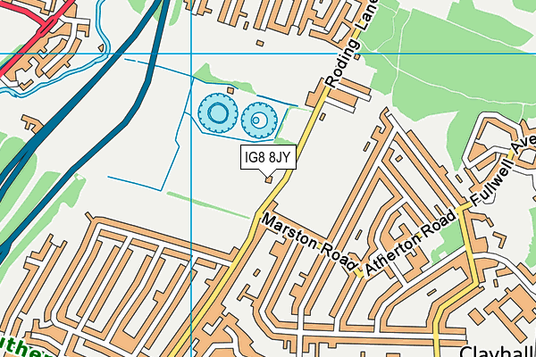 IG8 8JY map - OS VectorMap District (Ordnance Survey) IG8 8JY map - OS VectorMap District (Ordnance Survey)