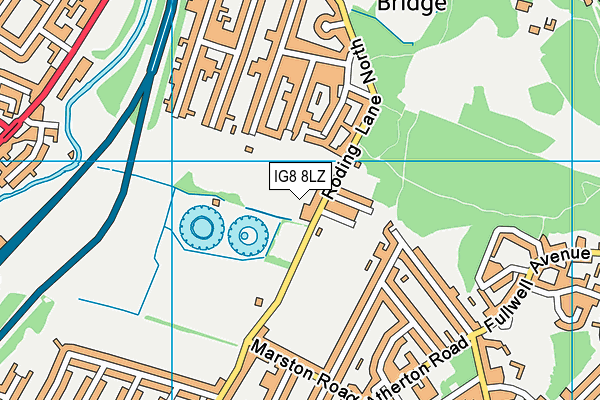 IG8 8LZ map - OS VectorMap District (Ordnance Survey) IG8 8LZ map - OS VectorMap District (Ordnance Survey)