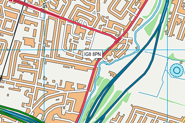 IG8 8PN map - OS VectorMap District (Ordnance Survey) IG8 8PN map - OS VectorMap District (Ordnance Survey)