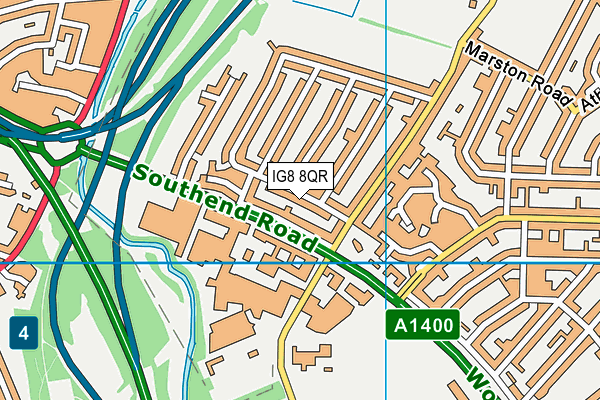 IG8 8QR map - OS VectorMap District (Ordnance Survey)