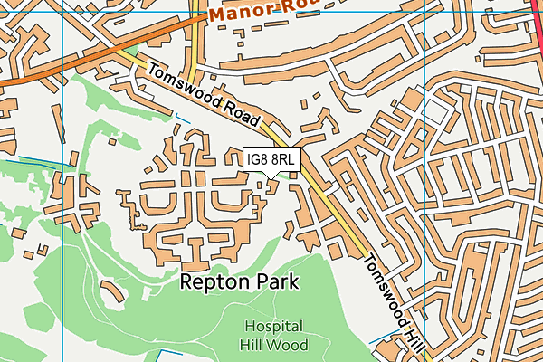 IG8 8RL map - OS VectorMap District (Ordnance Survey) IG8 8RL map - OS VectorMap District (Ordnance Survey)