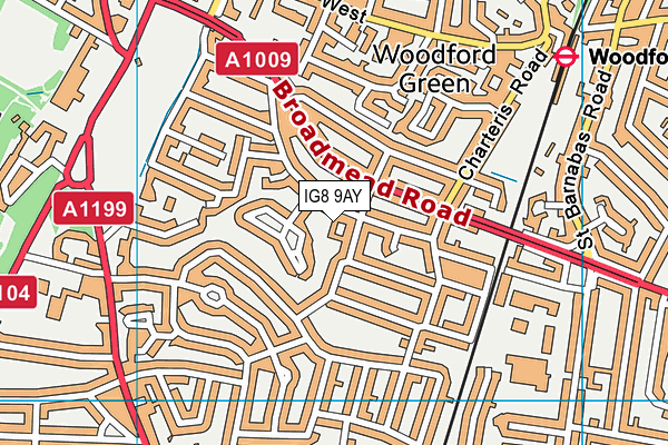 IG8 9AY map - OS VectorMap District (Ordnance Survey) IG8 9AY map - OS VectorMap District (Ordnance Survey)