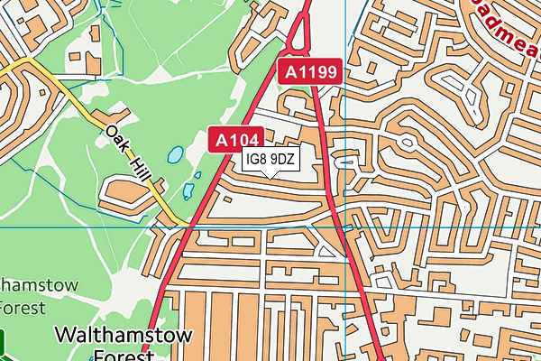 IG8 9DZ map - OS VectorMap District (Ordnance Survey) IG8 9DZ map - OS VectorMap District (Ordnance Survey)