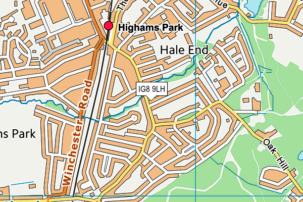 IG8 9LH map - OS VectorMap District (Ordnance Survey) IG8 9LH map - OS VectorMap District (Ordnance Survey)