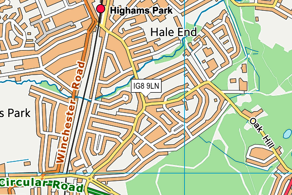 IG8 9LN map - OS VectorMap District (Ordnance Survey) IG8 9LN map - OS VectorMap District (Ordnance Survey)