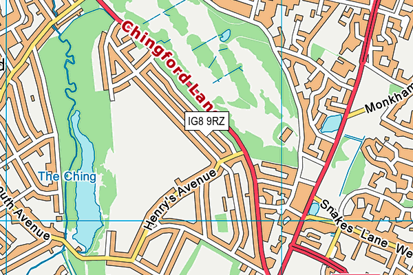 IG8 9RZ map - OS VectorMap District (Ordnance Survey) IG8 9RZ map - OS VectorMap District (Ordnance Survey)