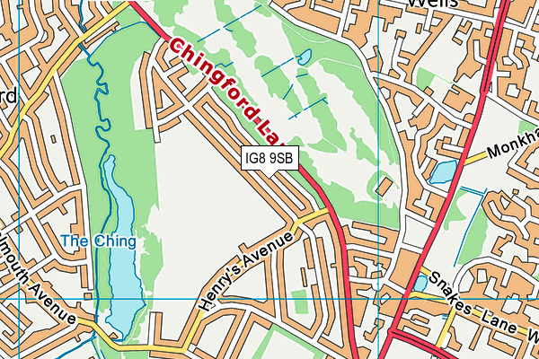 IG8 9SB map - OS VectorMap District (Ordnance Survey) IG8 9SB map - OS VectorMap District (Ordnance Survey)