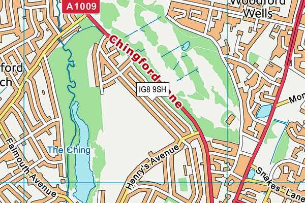 IG8 9SH map - OS VectorMap District (Ordnance Survey) IG8 9SH map - OS VectorMap District (Ordnance Survey)