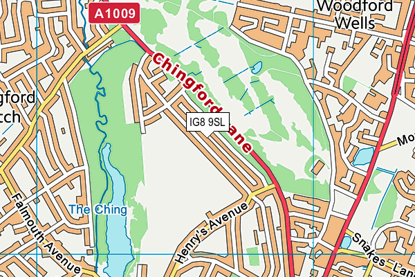 IG8 9SL map - OS VectorMap District (Ordnance Survey) IG8 9SL map - OS VectorMap District (Ordnance Survey)
