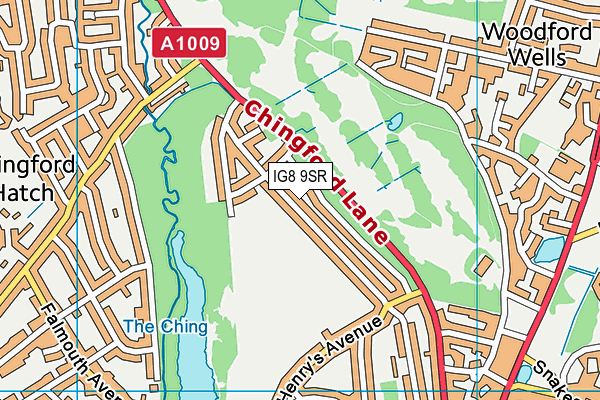 IG8 9SR map - OS VectorMap District (Ordnance Survey) IG8 9SR map - OS VectorMap District (Ordnance Survey)