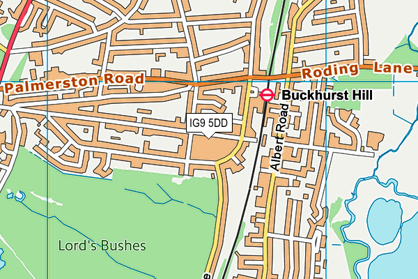 IG9 5DD map - OS VectorMap District (Ordnance Survey)