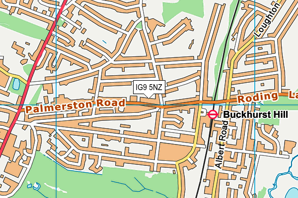 IG9 5NZ map - OS VectorMap District (Ordnance Survey) IG9 5NZ map - OS VectorMap District (Ordnance Survey)