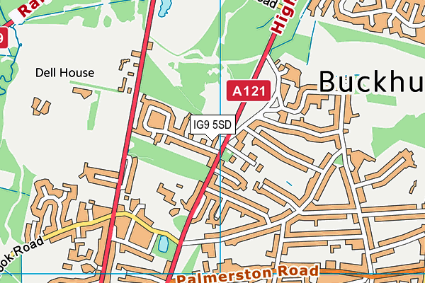IG9 5SD map - OS VectorMap District (Ordnance Survey) IG9 5SD map - OS VectorMap District (Ordnance Survey)