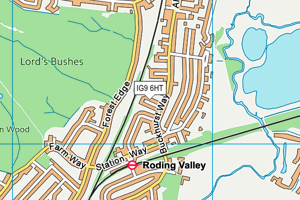 IG9 6HT map - OS VectorMap District (Ordnance Survey)