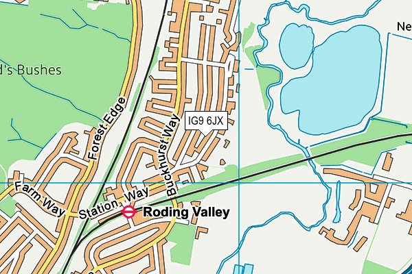 IG9 6JX map - OS VectorMap District (Ordnance Survey)