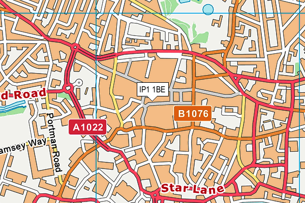 IP1 1BE map - OS VectorMap District (Ordnance Survey) IP1 1BE map - OS VectorMap District (Ordnance Survey)