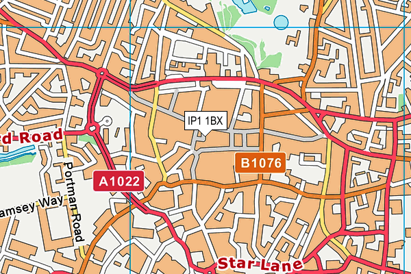 IP1 1BX map - OS VectorMap District (Ordnance Survey) IP1 1BX map - OS VectorMap District (Ordnance Survey)