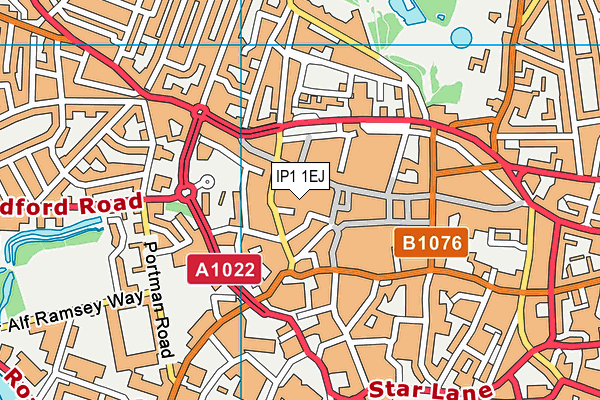 IP1 1EJ map - OS VectorMap District (Ordnance Survey) IP1 1EJ map - OS VectorMap District (Ordnance Survey)