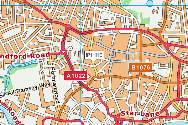 IP1 1HE map - OS VectorMap District (Ordnance Survey) IP1 1HE map - OS VectorMap District (Ordnance Survey)
