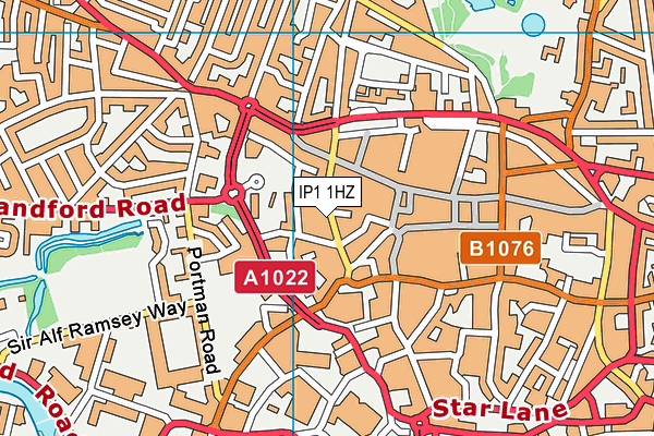 IP1 1HZ map - OS VectorMap District (Ordnance Survey) IP1 1HZ map - OS VectorMap District (Ordnance Survey)