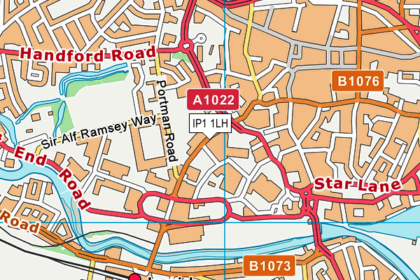 IP1 1LH map - OS VectorMap District (Ordnance Survey) IP1 1LH map - OS VectorMap District (Ordnance Survey)