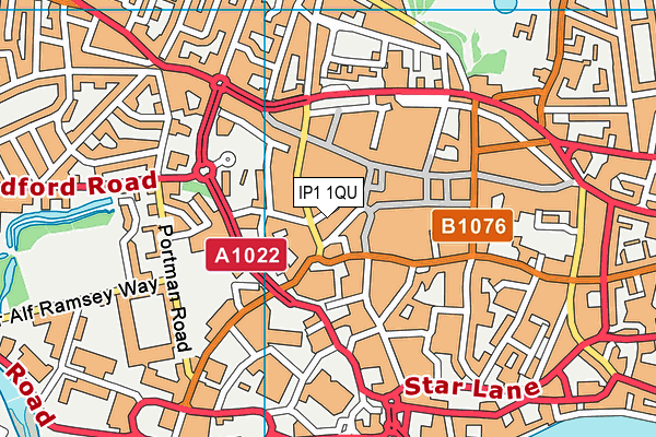 IP1 1QU map - OS VectorMap District (Ordnance Survey) IP1 1QU map - OS VectorMap District (Ordnance Survey)