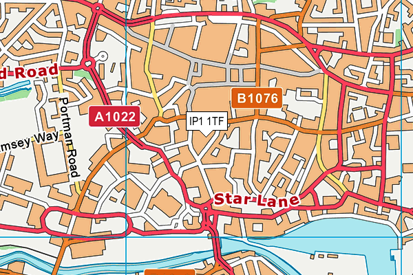 IP1 1TF map - OS VectorMap District (Ordnance Survey) IP1 1TF map - OS VectorMap District (Ordnance Survey)