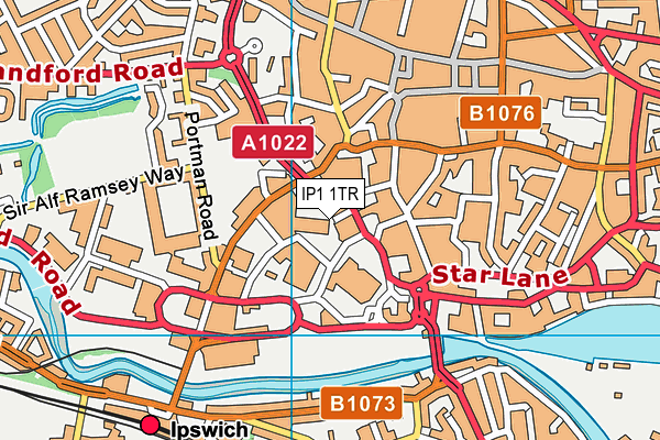 IP1 1TR map - OS VectorMap District (Ordnance Survey) IP1 1TR map - OS VectorMap District (Ordnance Survey)