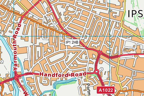 IP1 2HB map - OS VectorMap District (Ordnance Survey) IP1 2HB map - OS VectorMap District (Ordnance Survey)