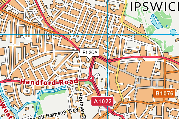 IP1 2QA map - OS VectorMap District (Ordnance Survey) IP1 2QA map - OS VectorMap District (Ordnance Survey)