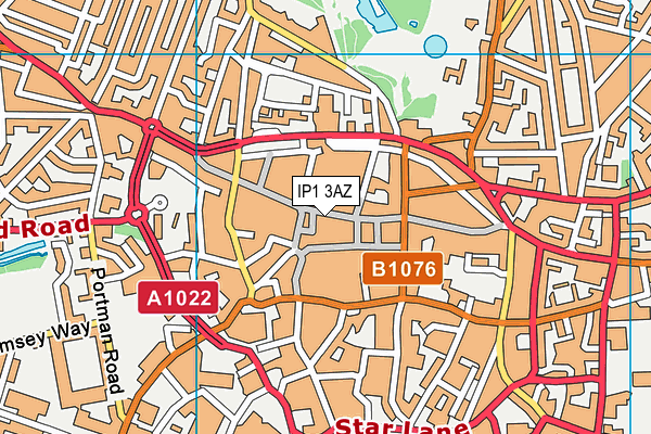 IP1 3AZ map - OS VectorMap District (Ordnance Survey) IP1 3AZ map - OS VectorMap District (Ordnance Survey)