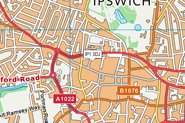 IP1 3DJ map - OS VectorMap District (Ordnance Survey) IP1 3DJ map - OS VectorMap District (Ordnance Survey)