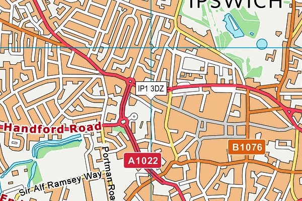 IP1 3DZ map - OS VectorMap District (Ordnance Survey) IP1 3DZ map - OS VectorMap District (Ordnance Survey)