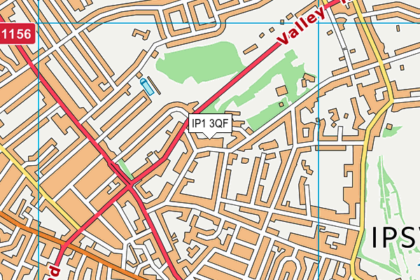IP1 3QF map - OS VectorMap District (Ordnance Survey) IP1 3QF map - OS VectorMap District (Ordnance Survey)