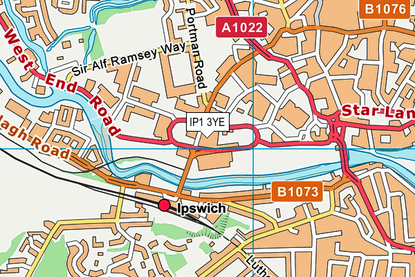 IP1 3YE map - OS VectorMap District (Ordnance Survey) IP1 3YE map - OS VectorMap District (Ordnance Survey)
