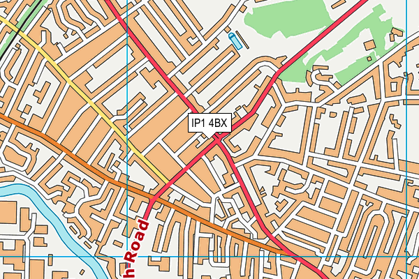 IP1 4BX map - OS VectorMap District (Ordnance Survey) IP1 4BX map - OS VectorMap District (Ordnance Survey)