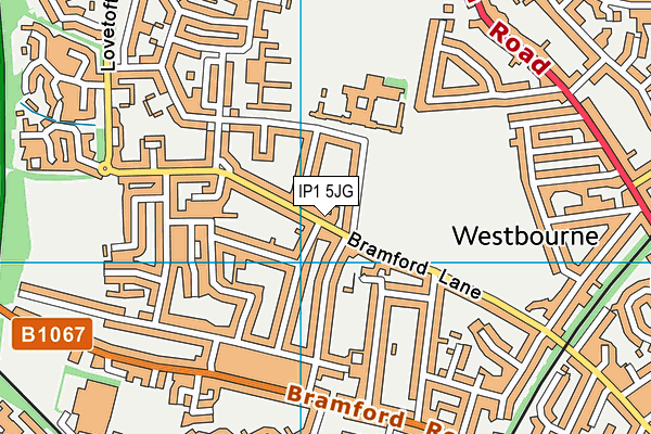 IP1 5JG map - OS VectorMap District (Ordnance Survey) IP1 5JG map - OS VectorMap District (Ordnance Survey)