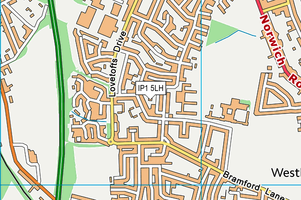 IP1 5LH map - OS VectorMap District (Ordnance Survey) IP1 5LH map - OS VectorMap District (Ordnance Survey)