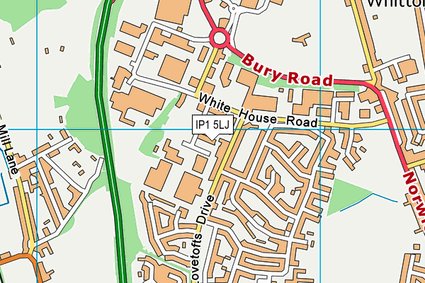 IP1 5LJ map - OS VectorMap District (Ordnance Survey) IP1 5LJ map - OS VectorMap District (Ordnance Survey)