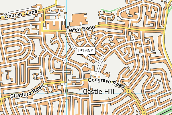 IP1 6NY map - OS VectorMap District (Ordnance Survey) IP1 6NY map - OS VectorMap District (Ordnance Survey)
