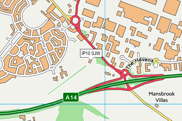 IP10 0JW map - OS VectorMap District (Ordnance Survey) IP10 0JW map - OS VectorMap District (Ordnance Survey)