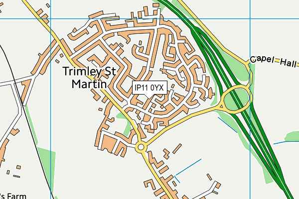 IP11 0YX map - OS VectorMap District (Ordnance Survey) IP11 0YX map - OS VectorMap District (Ordnance Survey)