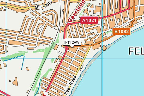 IP11 2AW map - OS VectorMap District (Ordnance Survey) IP11 2AW map - OS VectorMap District (Ordnance Survey)