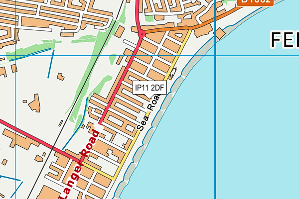 IP11 2DF map - OS VectorMap District (Ordnance Survey) IP11 2DF map - OS VectorMap District (Ordnance Survey)