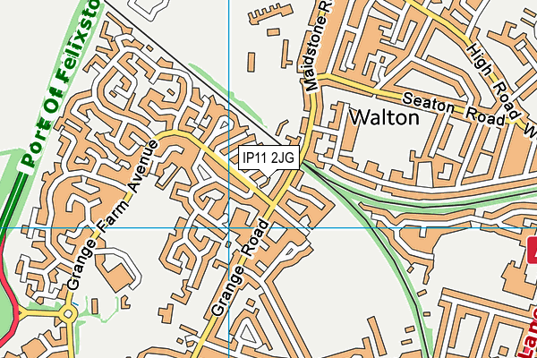 IP11 2JG map - OS VectorMap District (Ordnance Survey) IP11 2JG map - OS VectorMap District (Ordnance Survey)