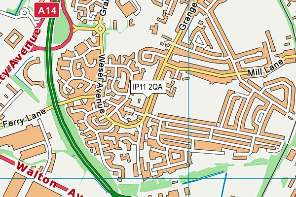 IP11 2QA map - OS VectorMap District (Ordnance Survey) IP11 2QA map - OS VectorMap District (Ordnance Survey)